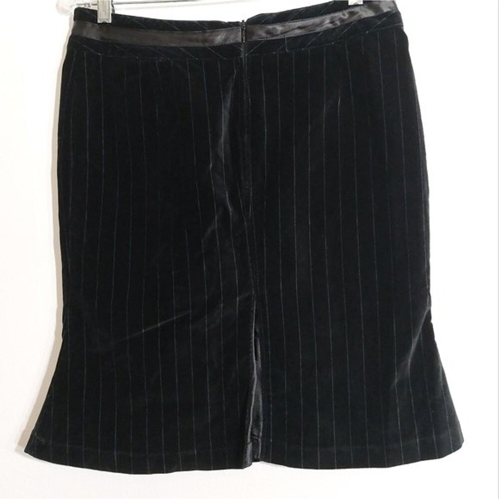 Tulle Black Faux Suede Striped Mermaid Pencil Skirt with Satin Trim Size M - Picture 5 of 10